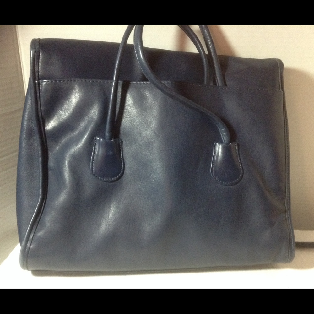 Blue Leather Shoulder Bag - Picture 2 of 4